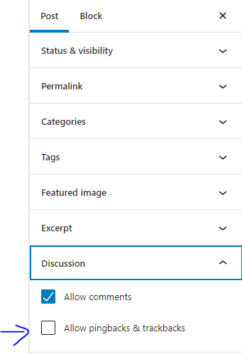 How to Disable Pingbacks Trackbacks for a single post