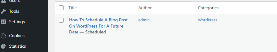 schedule a blog post on WordPress schedule verification 2
