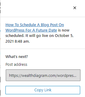 schedule a blog post on WordPress schedule verification