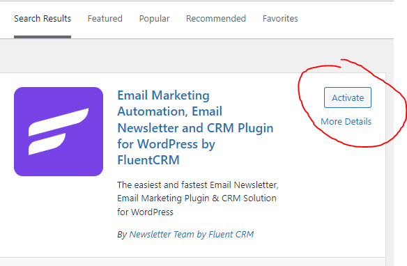 Install Fluent CRM