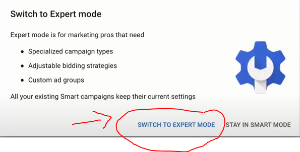 Switch to expert mode b