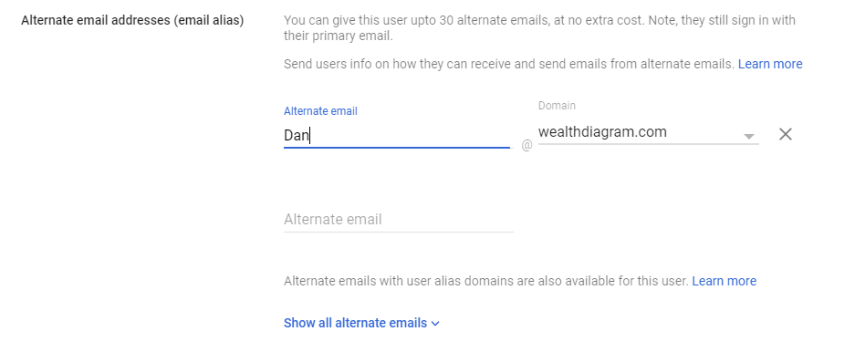 add email alias