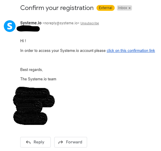 email confirmation