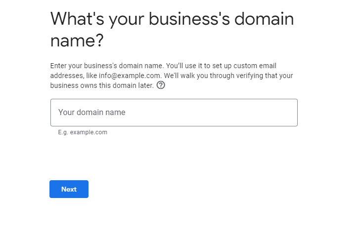 enter your domain name