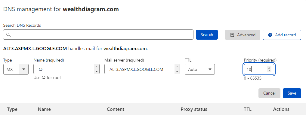 mx record for cloudflare example 4