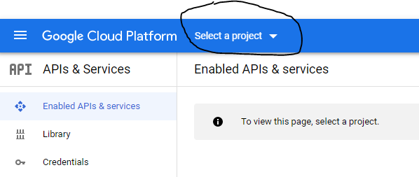 select a project