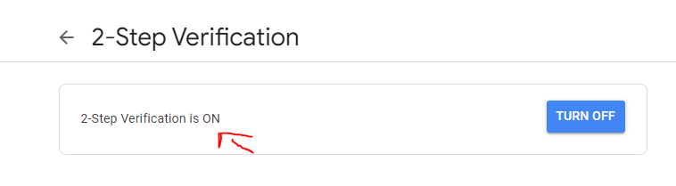 2 Step verification is on