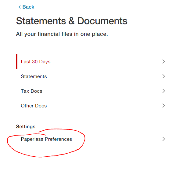 Click on paperless Preferences