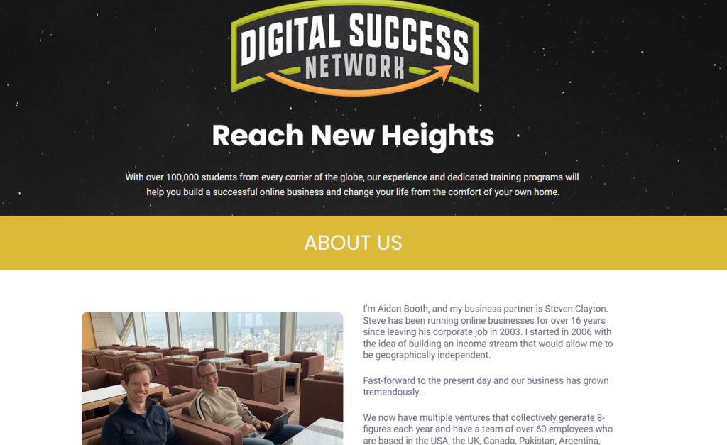 Digital Success Network review Aidan Booth Steven Clayton