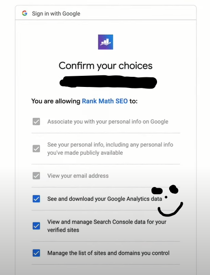 confirm your choices rank math SEO