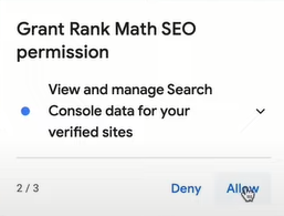 grant rank math permision allow