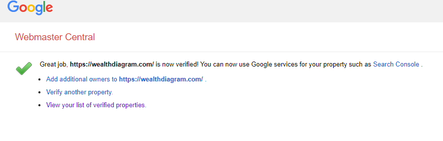 webmaster center verified
