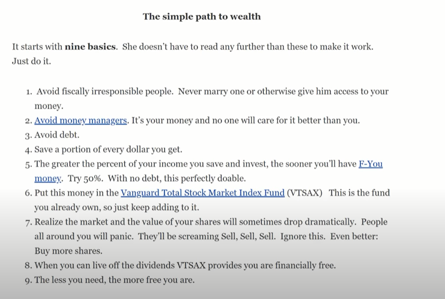 The simple path to wealth