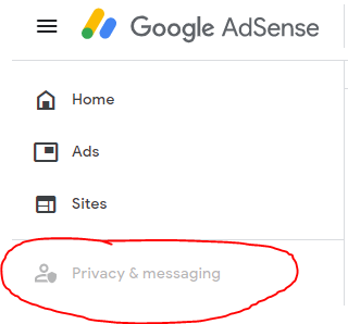 Privacy messaging Grayed out
