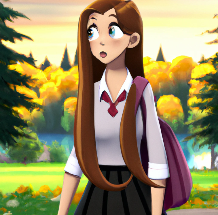 Affiliate marketing vs dropshipping reddit. A high quality cute cartoon college student girl. She has long hair and make up. she is in a scenery of nature. She is standing sideway.