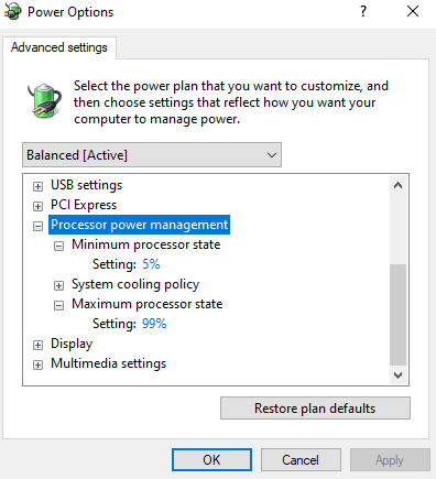 step 8 Maximum processor state and minimum processor state