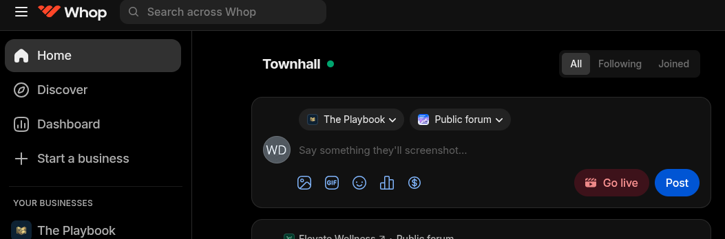 I Spent a Full Day Fighting an AI — The Answer Was 3 Sentences Long 3 Whop Townhall showing The Playbook and Public forum